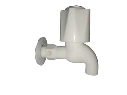 B K Jagan & CO PVC Plastic Bibcock/Water Tap (White, Standard 15MM)