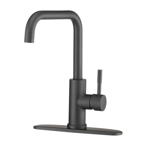 Image of Dura Faucet DF-MK533LK-MB RV Squared-Arc Kitchen Faucet (Matte Black) | RV squared-arc single-handle kitchen faucet for campers and trailers. Matte Black finish. Easy DIY install.
