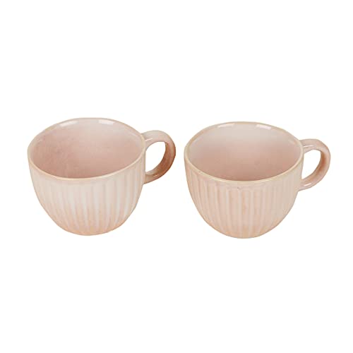 Image of AAKRITI ART CREATIONS Flamingo Pink Tea Cups Set of 6 | Ceramic Cup Set | Multipurpose Utility Cups | Modern Art Ceramic Cups | Glossy Finish, Light Pink Tea Cup Set