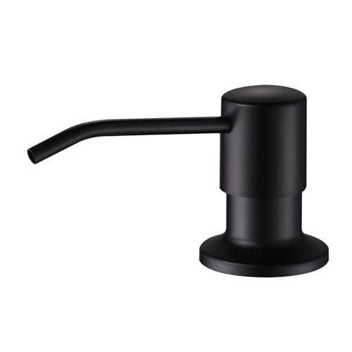 Soap Dispenser for Kitchen Sink Matte Black, Hoanmpy Built in Stainless Steel Kitchen Soap Dispenser, Refill from The Top,in Counter Kitchen Sink Soap (Black Matte)