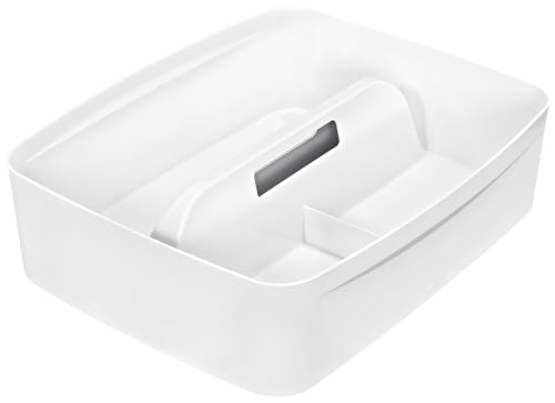 Leitz 53220001 Large MyBox Organiser Tray with Handle, Plastic, Opaque, White;MyBox