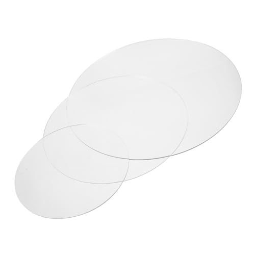 Luxshiny 3pcs Cake Display Board Round Cake Boards Shaped Cake Display Disc Round Discs Transparent Cake Disk Cake Discs Circle Cake Disk for Icing Cake Circle Base Cake Plate Acrylic
