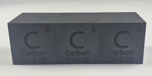Image of 1.5 inch 38.1mm Carbon Cube C up to 99.9% Pure Periodic Table Element Engraved Density Collection Science Education Display Block Cube + Acrylic Case Box - 1PC