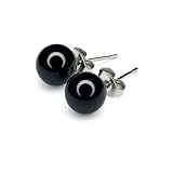 boucles d'oreille obsidienne 🌟 Design sobre et élégant : Clous discrets mais lumineux, adaptés à toutes les tenues, du quotidien aux événements spéciaux.