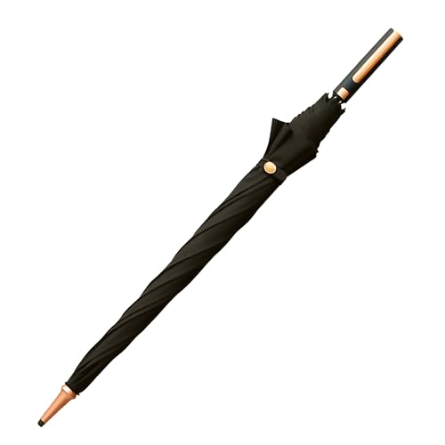 Image of Black & Gold Windproof Umbrella, 122cm Large Canopy, Automatic Open