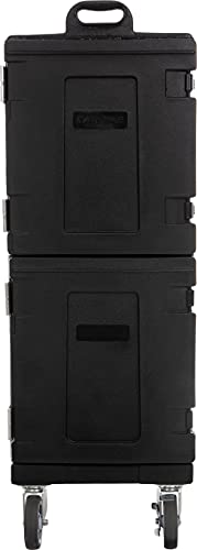 Carlisle Foodservice Products Cateraide Plastic Insulated Dual Capacity Food Pan Carrier With Dolly, 10 Pan Capacity, 50 Inches, Black #TOP4