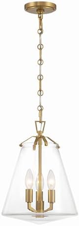 Crystorama Voss 3 Light Luxe Gold Pendant with Clear Glass Shades