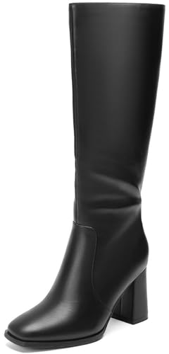 DOBOLIN Wide Calf Square Toe Boots