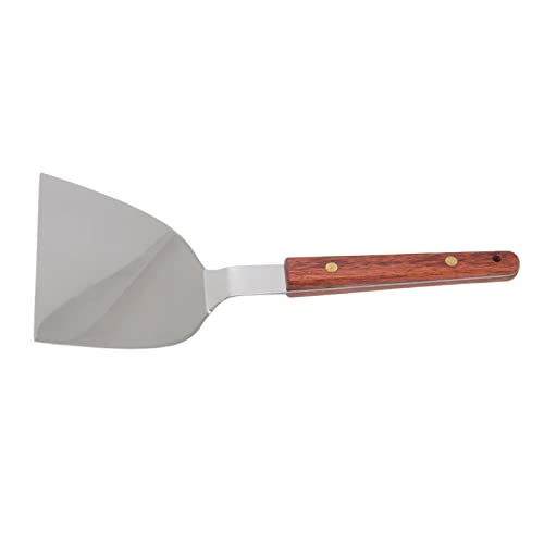 Espátulas Teppanyaki de Acero Inoxidable, Espátula para Barbacoa, Parrilla Multifunción de Acero, Volteador de Hamburguesas con de Madera para Filete, Pescado, Bola de Masa,