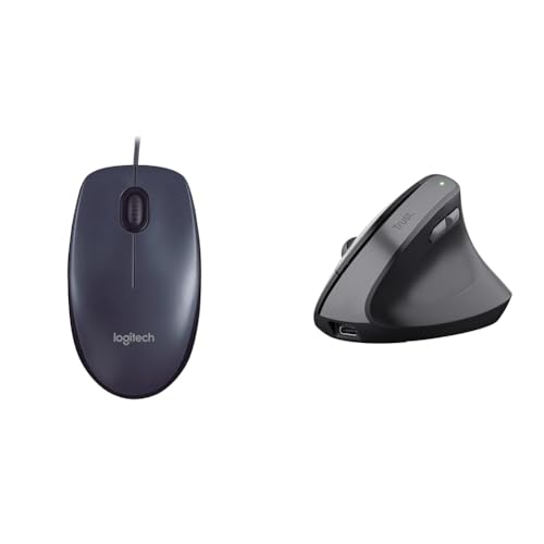 Souris Filaire Logitech M90 optique et Trust Yuno verticale sans fil rechargeable