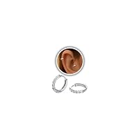 TESGADGETS kleine silberne Creolen mit chirurgischem 316L Stahl Scharnier Huggie Creolen für Knorpel, Helix, Tragus, leichte hypoallergene Ohrringe (6 mm, Silber)