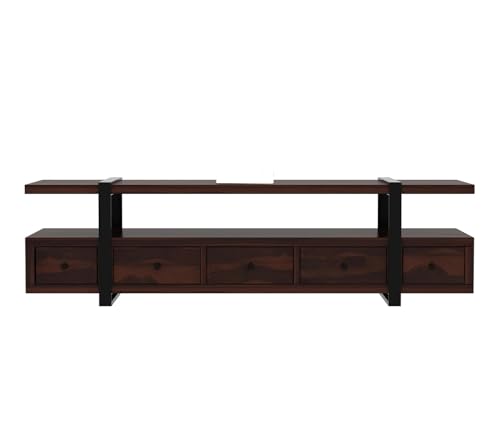 Image of Sheesham Wood Wooden TV Cabinet | TV Unit for Living Room 65 inch TV Furniture | Television Unit | TV Unit for Living Room 65+ inch TV /Wooden TVUnit for 65Inch TVs | TV Stand with Storage