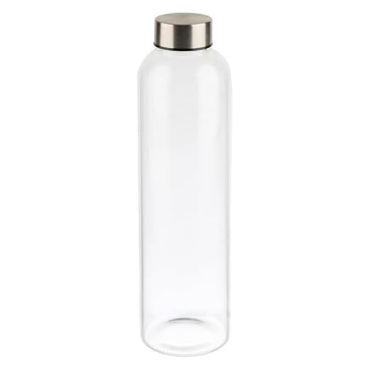 APS 66908 Trinkflasche/Glasflasche, 7 x 7, Höhe 26,5 cm, Ø 7 cm, 0,75 Liter, transparent