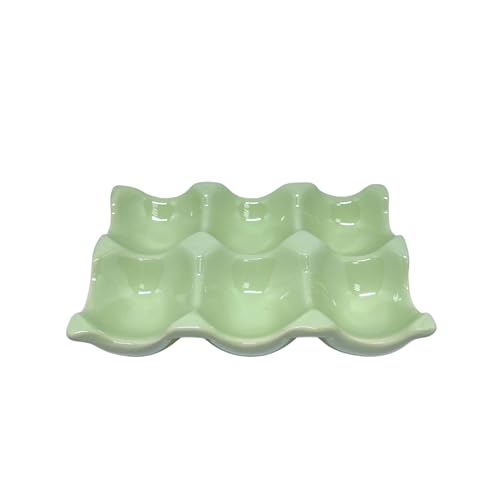 Porta Ovos de Cerâmica Cozinha Retrô - Verde Pastel