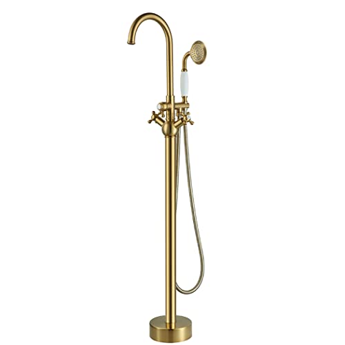 MSUDGH Industrial Freestanding Bathtub Faucet Floor Mount Tu