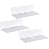 Herklotzn de 3 Estantes Flotantes Clips para Cables - AmplíE el Espacio de la Pared FáCilmente- Estante de Pared PequeñO de AcríLico, Estante de ExhibicióN PequeñO