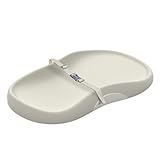 UBRAVOO Baby Changing Mat with Safety Harness and Toys Shelf, Anti-Roll Wedge Baby Changing Pad, Easy Wipe Clean Waterproof with Raised Padded Edges (Beige, Regular Style)