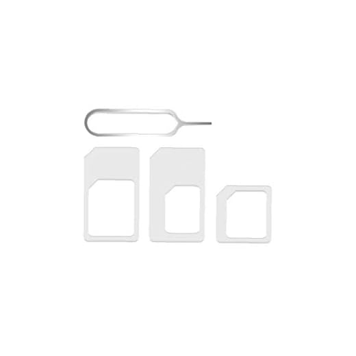 1set (4st) Simkort Adapter 4 i ett SIM-kort Adapter Kit Micro Simkortshållare med nål för Smartphone iPhone Vit Digital kommunikation tillbehör