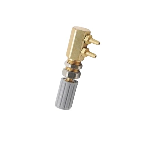 Image of 3mm Dental Chair Water Control Regulator Valve with 2 Parallel Nipples - Metal Water Pressure Regulating Valve Nozzle, Oral Cleaning Hose Turbine Switch Replacement Spare Part
