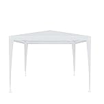 Gazebo 3 x 3 Metri Struttura in Acciaio Copertura In PE 110 gr/m² Impermeabile Idrorepellente Resistente Raggi Solari UV Tenda Ombrellone Per Fiere Pic Nic Campeggio Esterno Giardino Piscina Bianco