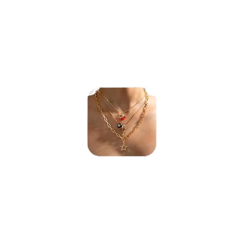 Carzyzhu Y2K �l�b�N���X�Z�b�g �����p �W���G���[ �S�[���h ���I�p�[�h �_�C�X �X�^�[ �`���[�� �y���_���g �`�F���[ �d�˕t���\ �l�b�N���X ������� �N���V�b�N �N���X�}�X �W���G���[ �M�t�g, mid, �X�e�����X�|, �W�F���X�g�[��