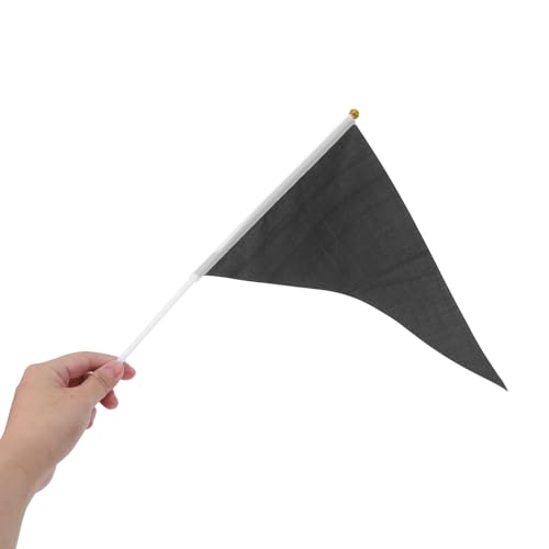 Banderas triangulares de poliéster de 30 x 21 cm con elegantes mástiles de madera negros 5