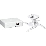 epson co-w01 videoproiettore wxga, hd ready 16:10, tecnologia 3lcd, 3000 lumen & amazon basics - supporto a staffa per proiettore, inclinabile, per soffitto e parete, capacità 15 kg