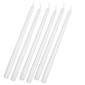 Indoblaze Unscented White Taper Candles | Long Candles for Home Decor | Candle Sticks Pack of 6, Paraffin Wax