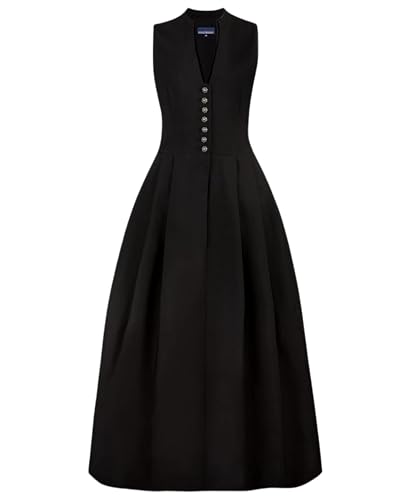 Stockerpoint Damen Akina Maxi Maxi Dirndl ohne Schürze, schwarz, 34