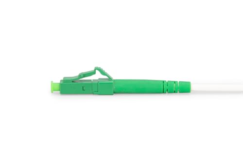 DIGITUS Kabel światłowodowy OS2-5 m - LC/APC do LC/APC - Opancerzony - Kabel FO Simplex - kabel LAN jednomodowy SM - Typ włókna: 9/125 µ - LSZH - Biały/Zielony