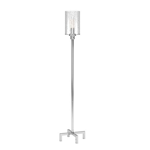 Panos 66.25" Tall Floor Lamp With Glass Shade In Polished Nickel/Clear #TOP2