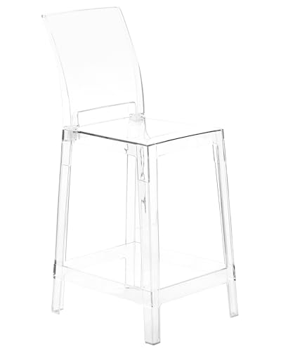 Lot 2 Chaises de Bar Transparentes Hautes pour Cuisine Moderne Wellington