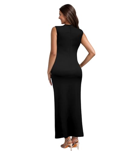 Image of Jigfar Women Sexy Elegant Rhinestone Mesh See Through Party Club Night Split Bodycon Formal Maxi Dress