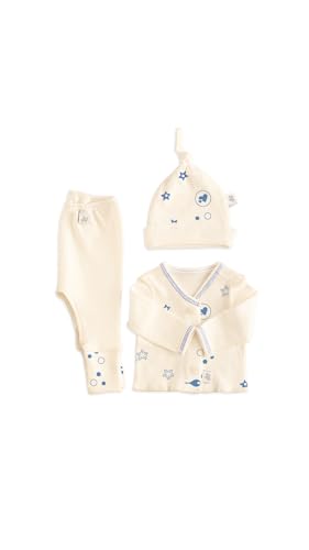 Ajuar para bebé prematuro – 3 piezas (batita, pantalón, gorrito) desde 1,5 kg – Ropa cómoda y segura sin costuras ni etiquetas internas – Algodón 100% suave – Neonatología (Verde, 000)