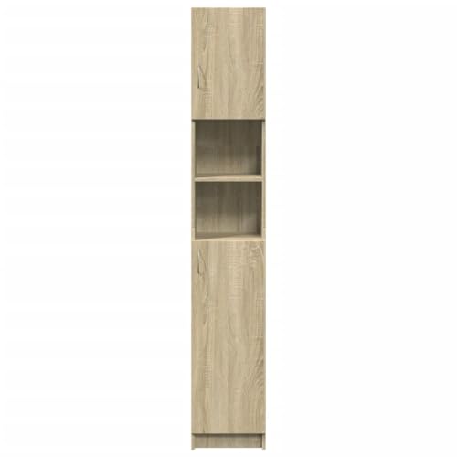 Muebles de baño columna en roble Sonoma de 190 cm para ganar espacio de almacenaje 5
