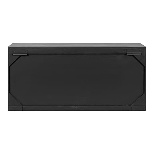 Image of Kate and Laurel Mezzeta Decorative 2-Door Wall Cabinet, 30 x 10 x 14, Black, Decorative Modern Storage Cabinet with Doors