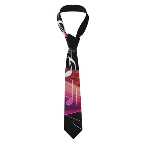 ZSUUGJ Cravate pour homme avec note de musique arc-en-ciel et mélodie - Cravate formelle pour mariage, fête de vacances et occasions spéciales