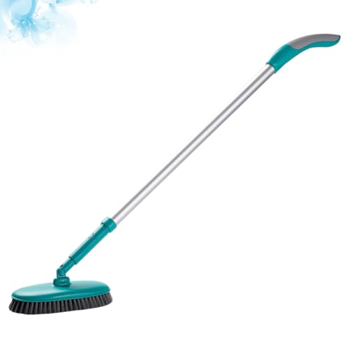 Brosse de sol à long manche vert et tête rotative pour carrelage - 4