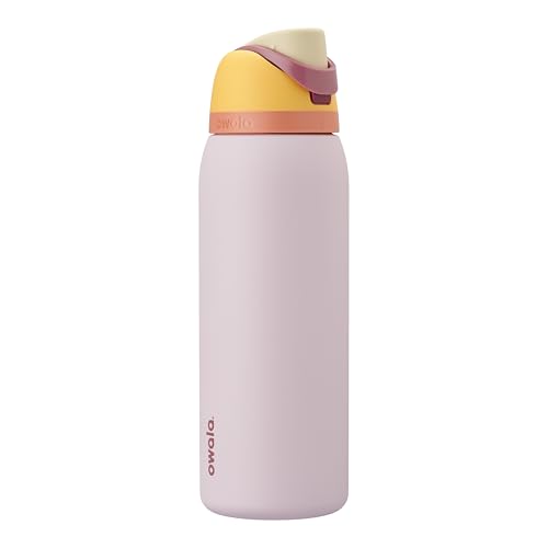Owala FreeSip Insulated Stainless Steel Water Bottle with Straw for Sports and Travel, BPA Free, 1.2L, Pale Pink (Candy Store)