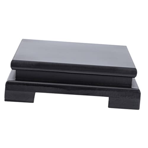 CLISPEED Macetas De Nogal Con Base Cuadrada Estante Para Plantas Soporte Pequeño Decoración De Plantas Exhibición Rústica Pedestal Oriental Para Bonsái De Interior Escultura En