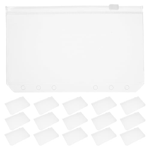 STOBOK A6プランナーインサート20枚:A6ルーズリーフバインダーポケット(ジッパー付き)-予算管理用プラスチック封筒-旅行用透明書類ポーチ
