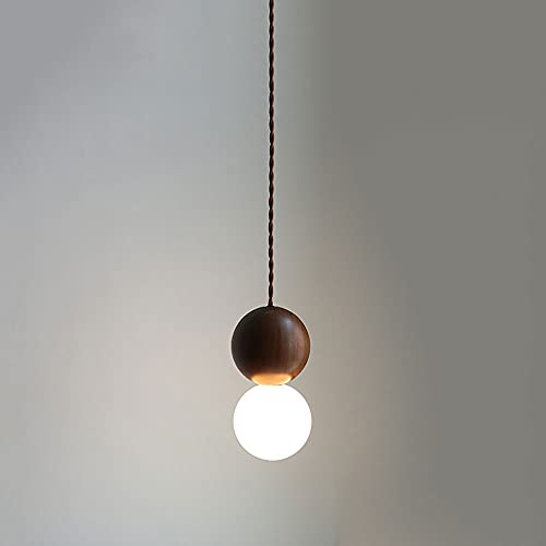Lámpara de techo para estudio con pantalla de cristal y madera nórdica