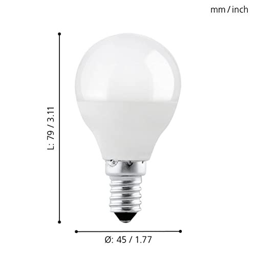 Eglo LED Light Bulb, E14 lamp, 5 watt (Equivalent to 40 watt), 470 lumens, Neutral White, 4000 Kelvin, Spotlight P45 - Image 4