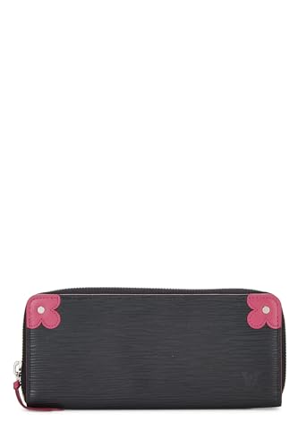 Pre-Loved Black Epi Blooming Corners Clemence Wallet, Black