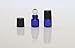 ZbFwmx 20 Pack Set 1ML Mini Sample Roll Glass Bottles for Essential Oils Roller Refillable Perfume Roll Bottle (1ML Blue)