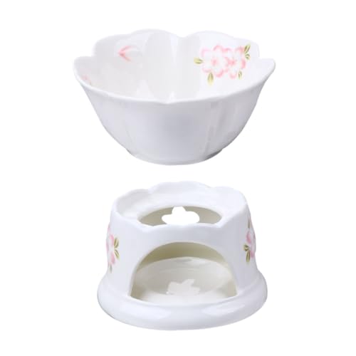 SOLUSTRE 1Set Ceramic Chocolate Melting Pot with Detachable Bowl for Cheese Candy and Chocolate Dipping for Home Kitchen and Parties Housewarming present