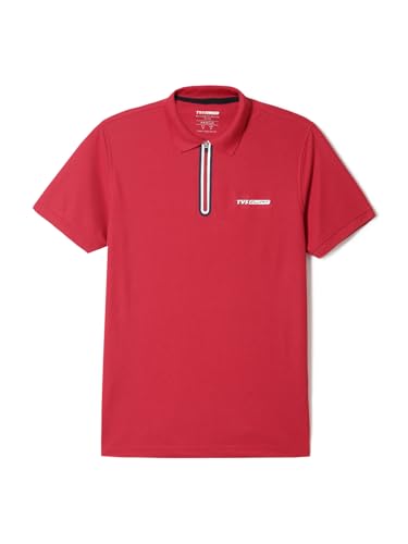Image of TVS Originals Racing Men's Polo T-Shirt | 100% Polyester | Quick-Dry | Antimicrobial Finish | Zipper Placket | Reflective Branding | Lightweight Activewear | 200 GSM | Regular Fit