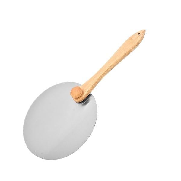 Pala Pizza Pala for pizza de acero inoxidable 10/12 pulgadas, pala for redonda, espátula metal for con mango madera plegable, herramienta for hornear casera(10inch Round)