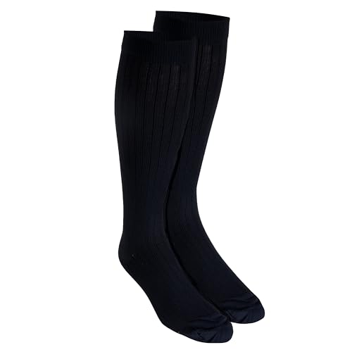NuVein Men's Compression Socks, 30-40 mmHg Support, Dress Trouser Style, Over Calf Knee High, Black, Large3