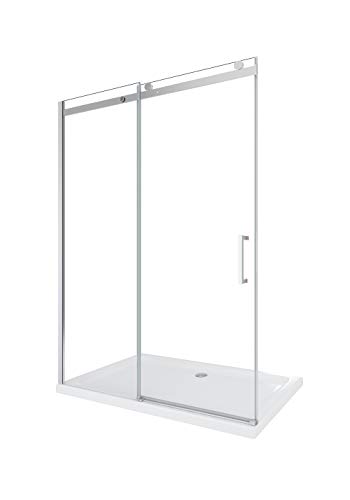 LANERI - Mampara de ducha corredera de lujo, reversible, 118-120,5 cm